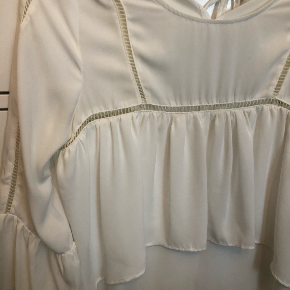 Tiered Ruffle White Blouse - Picture 2 of 2